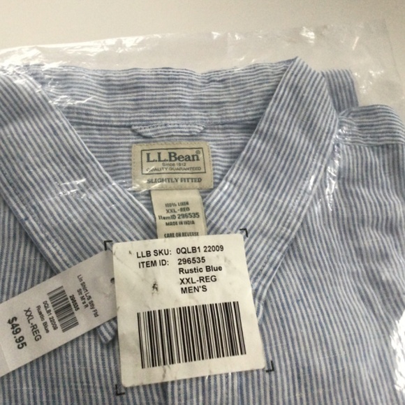 L.L.Bean Slightly Tapered Linen Shirt…new In packaging - Picture 2 of 10
